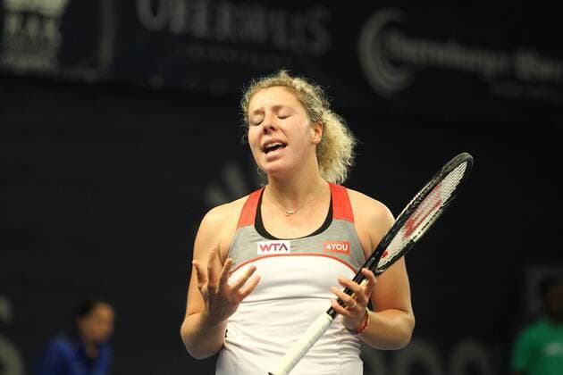 Anna Lena Friedsam (GER) ist unzufrieden mit ihrem Spiel Tennis, WTA, BGL BNP Paribas Luxembourg Open, 14.10.2014, EP_ANS