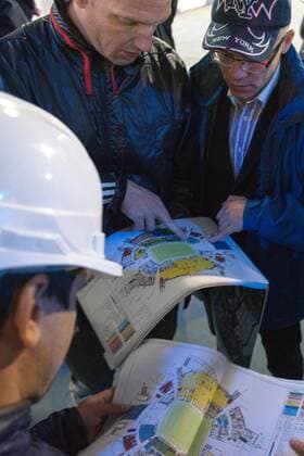 MOSCOW, RUSSIA. OCTOBER 18, 2014. FIFA and Russia 2018 officials in discussion during an inspection round of Fisht stadium which will become an arena for the coming 2018 FIFA World Cup. Artur Lebedev TASS  premiumd 20142186