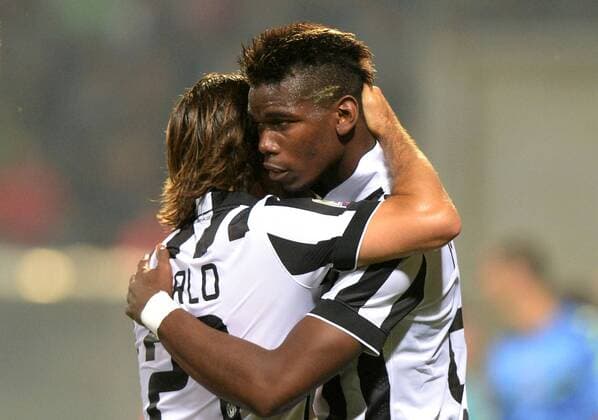 IPP20141018 Football - soccer: Serie A, Sassuolo Calcio - Juventus Turin, Paul Pogba, Andrea Pirlo xHOCHxZWEIx xItalyxPhotoxPressx 