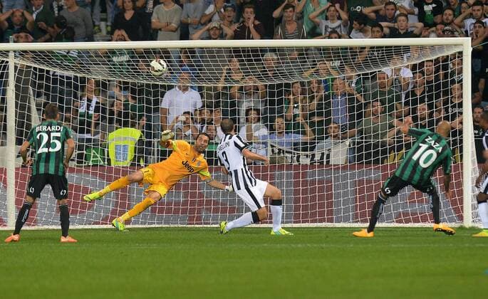 IPP20141018 Football - soccer: Serie A, Sassuolo Calcio - Juventus Turin, Simone Zaza 1 : 0 Sassuolo xHOCHxZWEIx xItalyxPhotoxPressx 