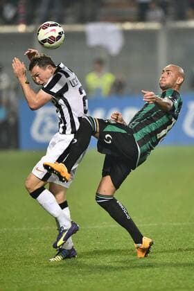 Stephan Lichtsteiner Juventus, Simone Zaza Sassuolo - Reggio Emilia 18-09-2014 Mapei Stadium, Football Calcio Serie A Sassuolo Calcio vs Juventus Turin. andreaxstaccioli