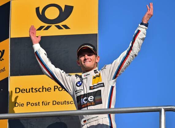 19.10.2014, xekx, DTM, Saisonfinale Hockenheim, 10. Lauf, Saison 2014, Rennen, v.l. (mitte) DTM Meister 2014 Marco Wittmann (DEU) (BMW M4 DTM).