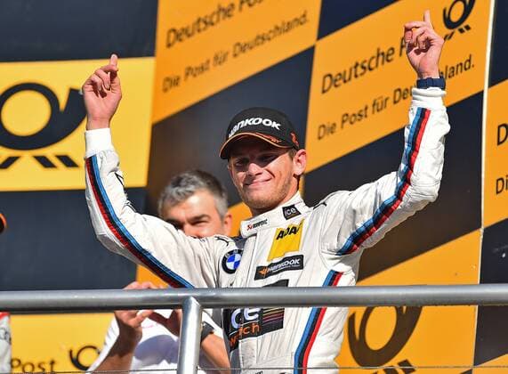 19.10.2014, xekx, DTM, Saisonfinale Hockenheim, 10. Lauf, Saison 2014, Rennen, v.l. (mitte) DTM Meister 2014 Marco Wittmann (DEU) (BMW M4 DTM).