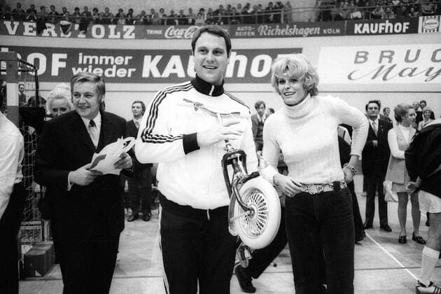 Sportpressefest in Köln: Hans Günter Schmidt (mi.) und Jutta Heine (beide BR Deutschland)