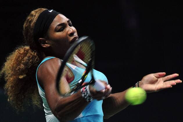 Serena Williams of the United States WTA Tennis Damen Finals at the Singapore Indoor Stadium, Oct. 20, 2014. ThenxChihxWey 