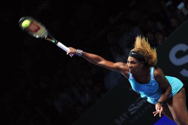 Serena Williams of the United States WTA Tennis Damen Finals at the Singapore Indoor Stadium, Oct. 20, 2014. ThenxChihxWey 