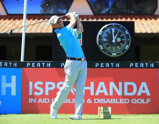 22.10.2014. Perth, Western Australia. NATHAN GREEN in action from the 2014 ISPS Handa Perth International Pro Am being played at Lake Karrinyup Country Club, Perth Western Australia. xSMPxIMAGESx  ActionPlus11570295