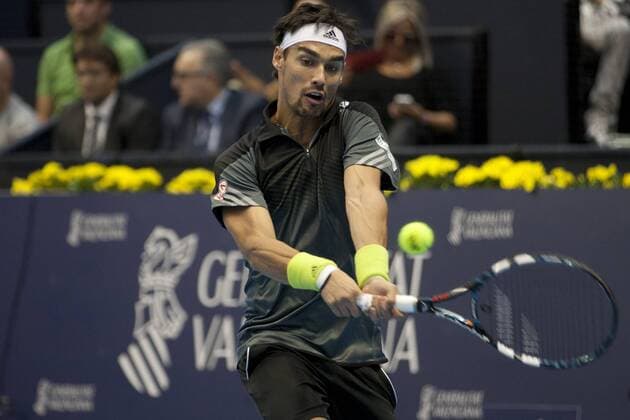 Valencia, 23.10.2014 - Fabio Fognini during his match at the Valencia Open 500. 