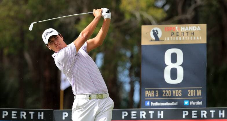 24.10.2014. Perth, Western Australia. SIHWAN KIM (KOR) in action during the 2014 ISPS Handa Perth International being played at Lake Karrinyup Country Club, Perth Western Australia. xsmpximagesx  ActionPlus20608704
