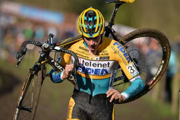 - KRUIBEKE, BELGIUM: Belgian Toon Aerts pictured in action during the second edition of the Poldercross cyclocross cycling race in Bazel, Kruibeke, Saturday 25 October 2014. DAVIDxSTOCKMAN  04489399