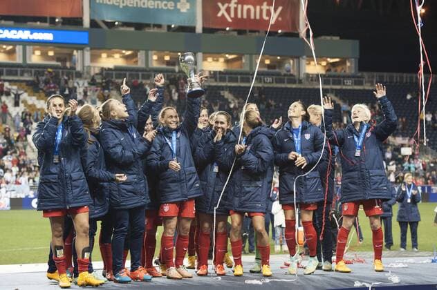 Oct. 26, 2014 - Chester, Pennsylvania, U.S - USA Women National Soccer Team celebrates after winning the CONCACAF 2014 Championship CONCACAF 2014 USA Vs Costa Rica - ZUMArf1_