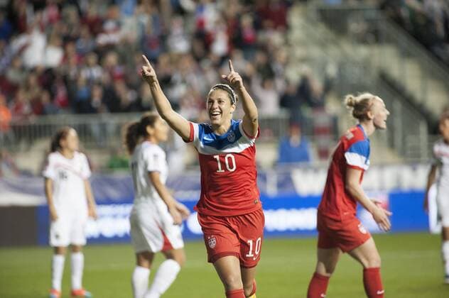 Oct. 26, 2014 - Chester, Pennsylvania, U.S - USA s CARLI LLOYD (10) celebrates after scoring a goal against Costa Rica during their CONCACAF Championship match at PPL Park in Chester Pa. CONCACAF 2014 USA VS Costa Rica - ZUMArf1_