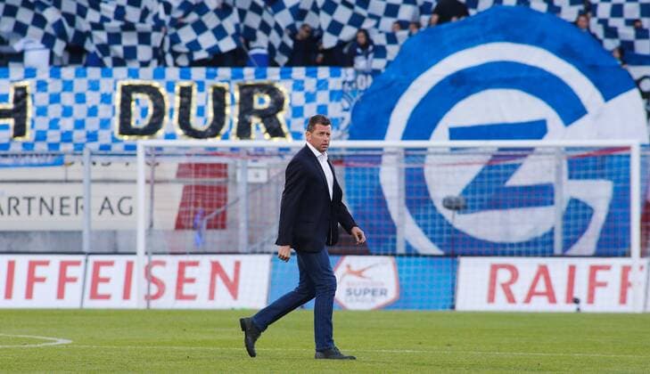 26.10.2014 Rheinpark Stadion Vaduz ,LIECHTENSTEIN , Saison 2014 2015 Fussball Super League FC Vaduz - Grasshopper Club Zürich Trainer Michael Skibbe (Grasshopper) Manuel Geisser 