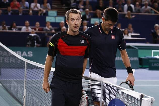 Novak Djokovic celebration against Philipp Kohlschreiber , BNP Paribas Masters 2014 