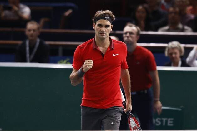 BNP Paribas Masters 2014, Roger Federer celebrates victory 