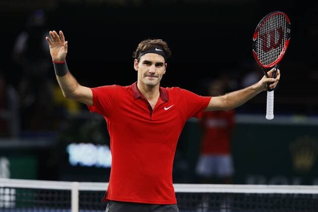 BNP Paribas Masters 2014, Roger Federer celebrates victory 