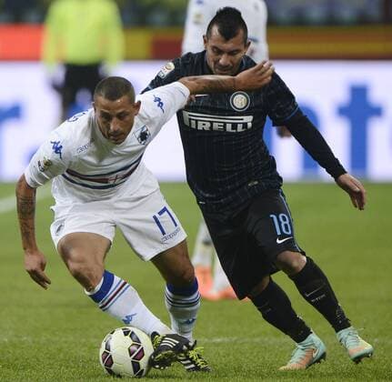 Angelo Palombo Sampdoria, Gary Medel Inter Serie A 2014 2015 Inter Mailand - Sampdoria Genua giuseppexceleste