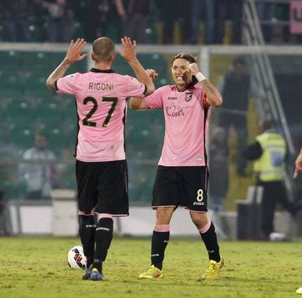Serie A, AC Chievo Verona - US Palermo Jubel DI LUCA RIGONI ED EDGAR BARRETO xHOCHxZWEIx xItalyxPhotoxPressx 