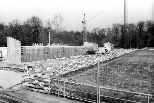 Fußball, Stadiongeschichte Stuttgarter Kickers Baustelle Kickers Stadion in Stuttgart