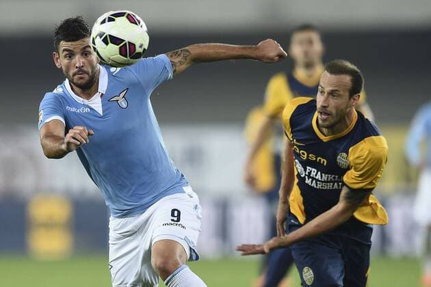 Verona 30 10 2014 - Serie A Hellas Verona - Lazio Rom -- MatteoxGribaudi ImageSport -- Filip Djordjevic-Vangelis Moras 