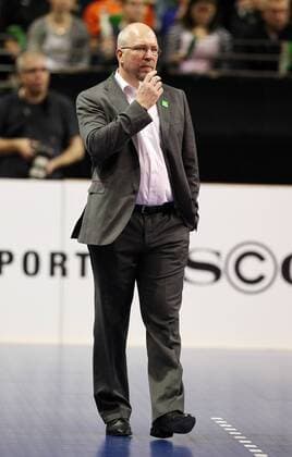 Trainer Mark Lebedew Einzelbild Freisteller Aktion Volleyball Bundesliga Herren Saison 2014 2015 29.10.2014 BR Volleys Berlin vs. TV Ingersoll Bühl