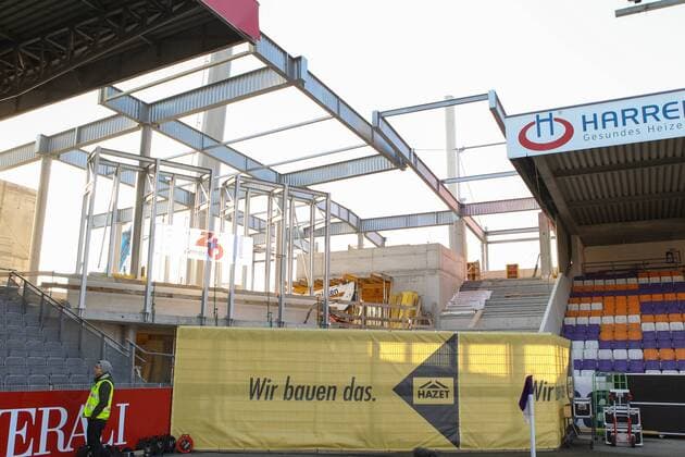 SOCCER - BL, VIENNA, AUSTRIA ,01.NOV.14 - SOCCER - tipico Bundesliga, FK Austria Wien. Image shows the construction site for the new stand in the Generali Arena. 