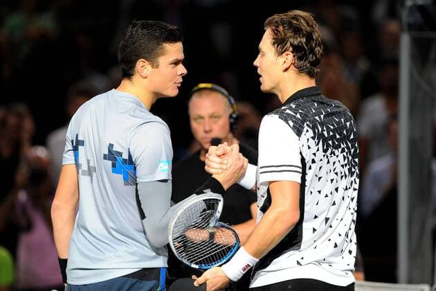 Tomas Berdych (CZE) Milos Raonic (CAN) TENNIS : BNP Paribas Masters - Paris - ATP Tennis Herren - 01 11 2014 Tennismag 