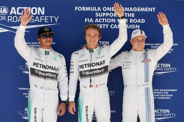 Motorsports: FIA Formula One World Championship 2014, Grand Prix of United States, 44 Lewis Hamilton (GBR, Mercedes AMG Petronas F1 Team), 6 Nico Rosberg (GER, Mercedes AMG Petronas F1 Team), 77 Valtteri Bottas (FIN, Williams Martini Racing), xHOCHxZWEIx