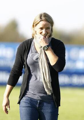 SC Sand - MSV Duisburg Inka GRINGS, Trainerin MSV Duisburg, Portrait, Porträt, Einzelbild, hoch, Fußball, Frauen DFB-Pokal, Achtelfinale, Saison 20124 2015