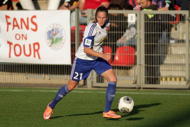 v.li.: Ana-Maria Crnogorcevic (1. FFC Frankfurt), Freisteller, Einzelbild, Aktion, Action, Fussball, DFB-Pokal der Frauen, Bayer 04 Leverkusen - 1. FFC Frankfurt, xozx
