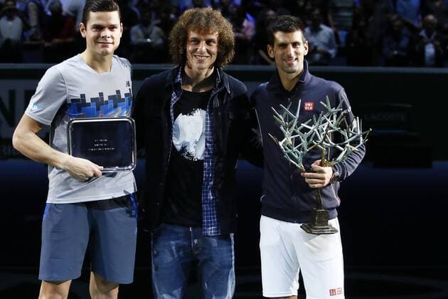 BNP Paribas Masters 2014 Milos Raonic, David Luiz, Novak Djokovic, 