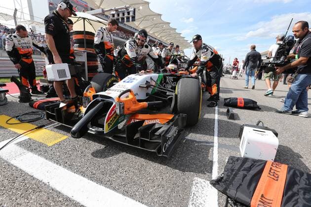 02.11.2014 - Race, Sergio Perez (MEX) Sahara Force India F1 VJM07 United States Grand Prix, Austin 30 October - 2 November 2014 