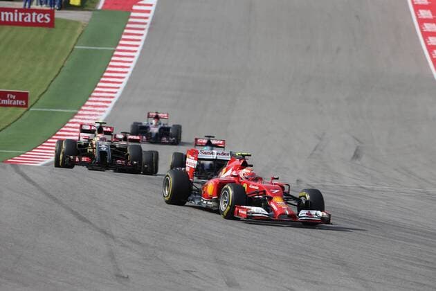 02.11.2014 - Race, Kimi Raikkonen (FIN) Scuderia Ferrari F14-T United States Grand Prix, Austin 30 October - 2 November 2014 