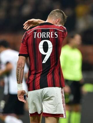 (141103) -- MILAN, Nov. 2, 2014 -- Fernando Torres of AC Milan reacts during the Serie A football match against Palermo in Milan, Italy, on Nov. 2, 2014. AC Milan lost 0-2. ) (SP)ITALY-MILAN-SERIE A-AC MILAN VS. PALERMO AlbertoxLingria 