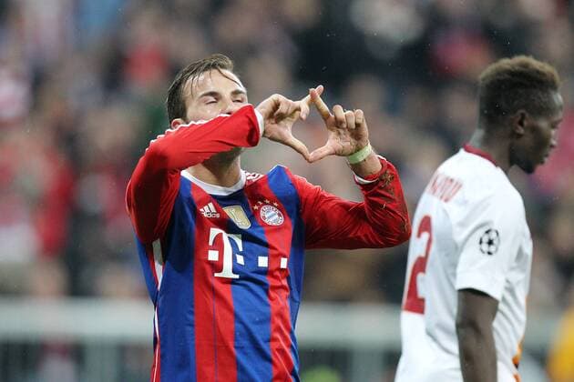 Torjubel von Mario Goetze 19 (FC Bayern Muenchen) FC Bayern Muenchen vs. AS Rom, Fussball, Champions League, 05.11.2014 EP_CKT