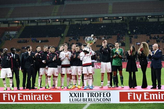 Mattia De Sciglio Aktuell Fussball, Italien, AC Mailand gewinnt Trofeo Berlusconi Trofeo Berlusconi Milan AC Milan Siegerehrung Milan 