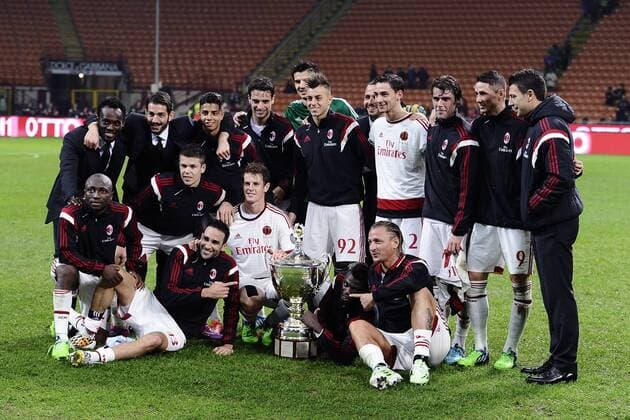 Aktuell Fussball, Italien, AC Mailand gewinnt Trofeo Berlusconi Trofeo Berlusconi Milan AC Milan Siegerehrung Milan 