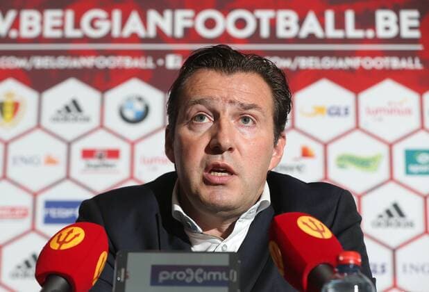 - BRUSSELS, BELGIUM: Belgium s head coach Marc Wilmots pictured during a press conference of Belgian national soccer team Red Devils, Thursday 06 November 2014, in Brussels. Head coach Wilmots will announce the selection for the upcoming Devils games against Iceland and Wales. VIRGINIExLEFOUR  premiumd 20191455
