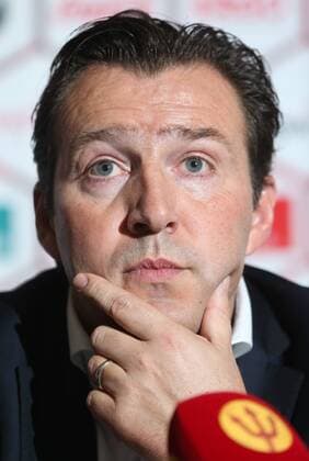 - BRUSSELS, BELGIUM: Belgium s head coach Marc Wilmots pictured during a press conference of Belgian national soccer team Red Devils, Thursday 06 November 2014, in Brussels. Head coach Wilmots will announce the selection for the upcoming Devils games against Iceland and Wales. VIRGINIExLEFOUR  premiumd 20191457