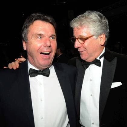 08.11.2014 Frankfurt, Alte Oper Frankfurt, Sportpresseball 2014 Gut gelaunt Eintracht Frankfurt Vorstand Heribert Bruchhagen mit Macel Reif Fernsehjournalist und Sportkommentator.