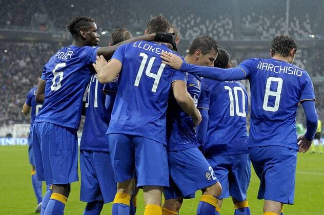Aktuell Fussball, Italien, Serie A, Juventus Turin - FC Parma Esultanza Juventus dopo gol, goal celebration, Torino 09-11-2014, Juventus Stadium, Football Calcio 2014 2015 Serie A, Juventus - Parma, Foto Filippo Alfero Insidefoto filippoxalfero