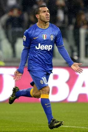 Aktuell Fussball, Italien, Serie A, Juventus Turin - FC Parma Esultanza Carlos Tevez Juventus dopo gol, goal celebration, Torino 09-11-2014, Juventus Stadium, Football Calcio 2014 2015 Serie A, Juventus - Parma, Foto Filippo Alfero Insidefoto filippoxalfero