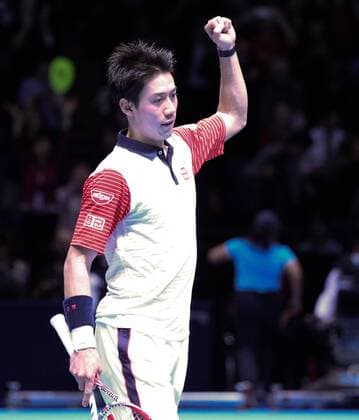 TENNIS - ATP, World Tour Finals 2014 LONDON,ENGLAND,09.NOV.14 - TENNIS - ATP Tennis Herren World Tour, World Tour Finals 2014. Image shows Kei Nishikori (JPN). 