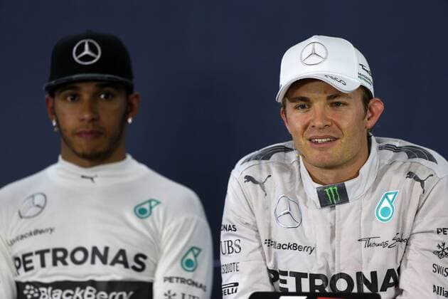 09.11.2014 - Race, Press conference, Lewis Hamilton (GBR) Mercedes AMG F1 W05 and Nico Rosberg (GER) Mercedes AMG F1 W05 Brazilian Grand Prix, Interlagos 6 - 9 November 2014 