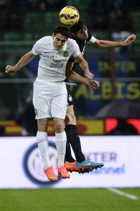 Andrea Ranocchia Inter, Lazaros Christodoulopoulos Verona Milano 09-11-2014 Stadio Giuseppe Meazza - Football Calcio Serie A Inter - Hellas Verona. Foto Giuseppe Celeste Insidefoto giuseppexceleste