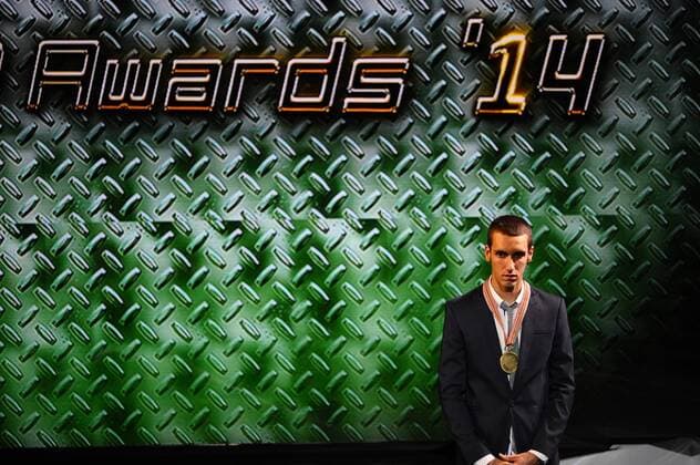 Valencia, SPAIN - FIM Awards Ceremony 2014. In the picture: Aleix Rins, third place rider of Moto3 