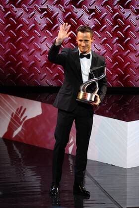 Valencia, SPAIN - FIM Awards Ceremony 2014. In the picture: The MotoGP Rookie of the Year award was presented to Monster Yamaha Tech 3?s Pol Espargaro 