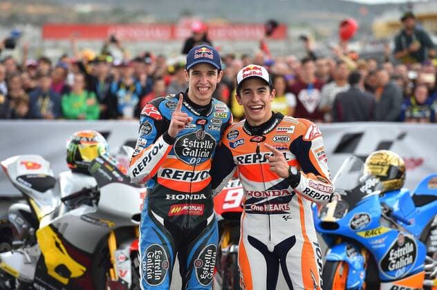 MotoGP 2014 in Valencia, Spain Marc Marquez Esteve Rabat Alex Marquez at MotoGP 2014 on November 9, 2014 in Valencia, Spain.  EN_01153164_0072
