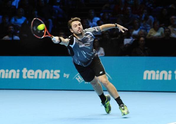 Tennis - 2014 ATP Tennis Herren World Tour Finals at The 02 - Day One Group A Singles: Stanislas Wawrinka 