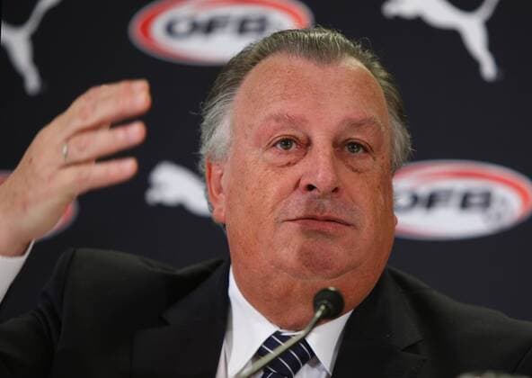 SOCCER - UEFA EURO 2016 quali, AUT vs RUS, preview VIENNA,AUSTRIA,11.NOV.14 - SOCCER - UEFA European Championship 2016, European Qualifiers, ÖFB international match, Austria vs Russia, preview, signing of contract ÖFB and Puma. Image shows general director Alfred Ludwig (ÖFB). 